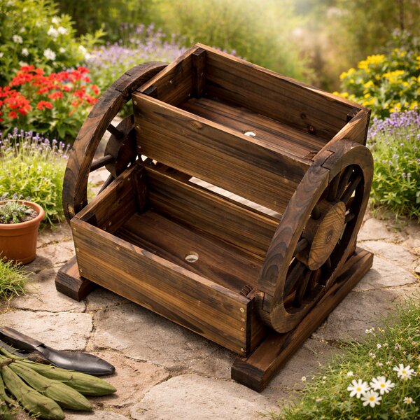 Drevený záhradný truhlík BestBerg BBGD-2039 / 39 x 35 x 32 cm / hnedá