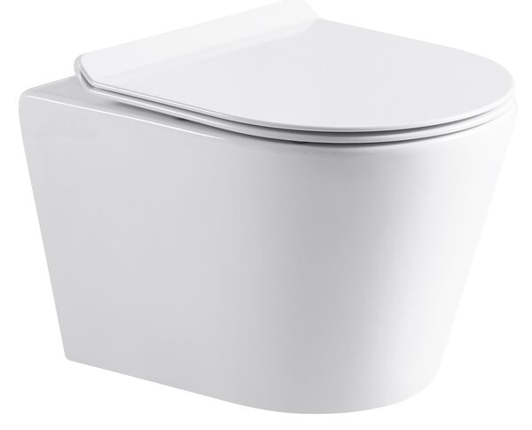 CERANO - Keramická WC misa Norbi + UF sedátko - biela lesklá - 36,5x36x48,5 cm