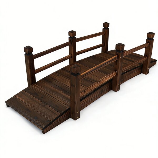 Dekoratívny záhradný mostík BestBerg BBGD-4001 / 150 x 55 x 42,5 cm / hnedá