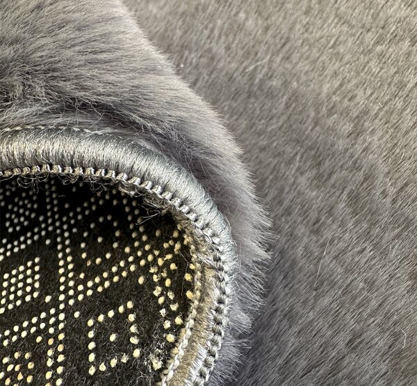 Koberec Puffy 060 Dark Grey – sivý obdĺžnik z Polyester Fur Rozmer: 40x60 cm