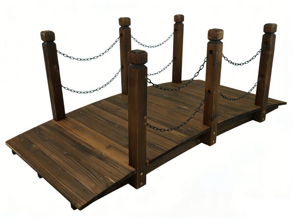 Dekoratívny záhradný mostík BestBerg BBGD-4002 / 150 x 67 x 56 cm / hnedá