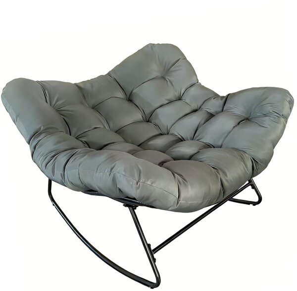 Hojdacie kreslo BestBerg BBRS-95BG / ratan / sivá