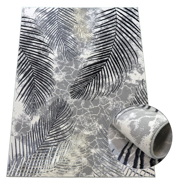Koberec Esprit 3610 GREY – sivý obdĺžnikový koberec s vzorom Rozmer: 60x100 cm