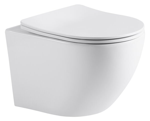 CERANO - Keramická WC misa Verde + UF sedátko - biela lesklá - 36x37x49 cm