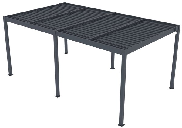 Hliníková bioklimatická pergola s lamelami BestBerg BBP-15G / 509 × 304 × 218 cm / sivá