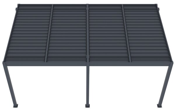Hliníková bioklimatická pergola s lamelami BestBerg BBP-15G / 509 × 304 × 218 cm / sivá