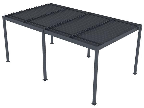 Hliníková bioklimatická pergola s lamelami BestBerg BBP-15G / 509 × 304 × 218 cm / sivá