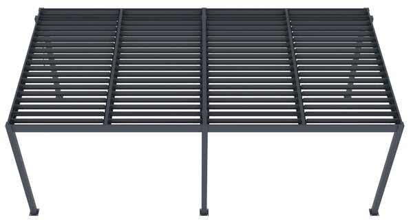 Hliníková bioklimatická pergola s lamelami BestBerg BBP-18G / 600 × 304 × 218 cm / sivá