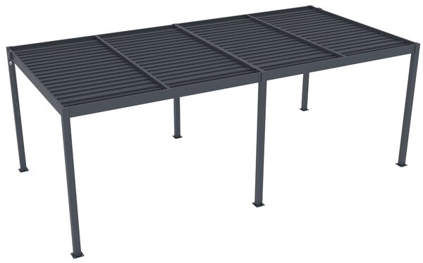 Hliníková bioklimatická pergola s lamelami BestBerg BBP-18G / 600 × 304 × 218 cm / sivá