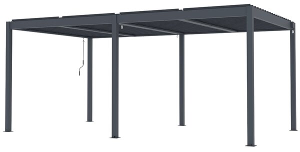 Hliníková bioklimatická pergola s lamelami BestBerg BBP-15G / 509 × 304 × 218 cm / sivá