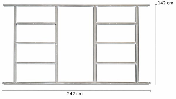 Základňa BBSH-B2 pre záhradný domček BestBerg BBSH-608 / 142 x 242 cm / oceľ / strieborná