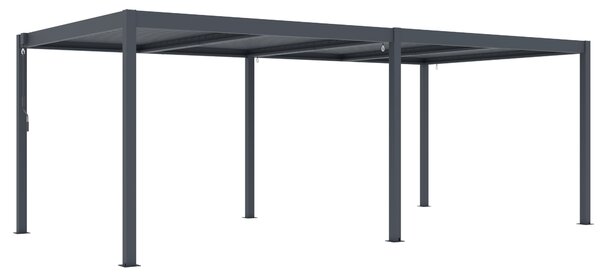 Hliníková bioklimatická pergola s lamelami BestBerg BBP-18G / 600 × 304 × 218 cm / sivá
