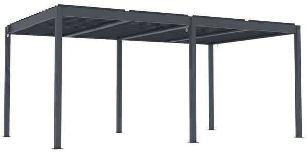 Hliníková bioklimatická pergola s lamelami BestBerg BBP-15G / 509 × 304 × 218 cm / sivá