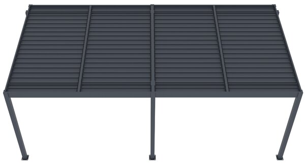 Hliníková bioklimatická pergola s lamelami BestBerg BBP-18G / 600 × 304 × 218 cm / sivá