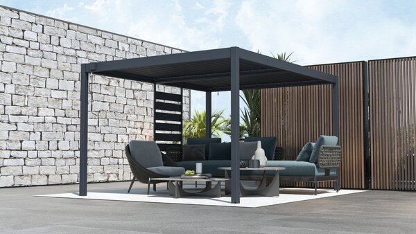 Bočná zástena pre bioklimatickú pergolu BestBerg BBP-ACG / 92 × 203 cm / sivá