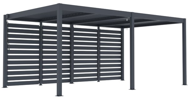 Bočná zástena pre bioklimatickú pergolu BestBerg BBP-E1CG / 238 × 218 cm / sivá