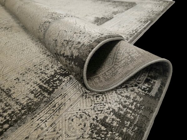 Koberec Deluxe 9090 GREY – sivý obdĺžnikový s vintage vzorom Rozmer: 60x100 cm