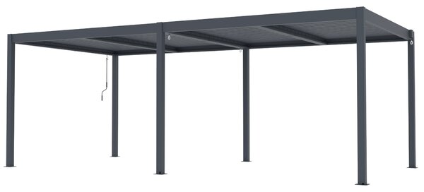 Hliníková bioklimatická pergola s lamelami BestBerg BBP-18G / 600 × 304 × 218 cm / sivá