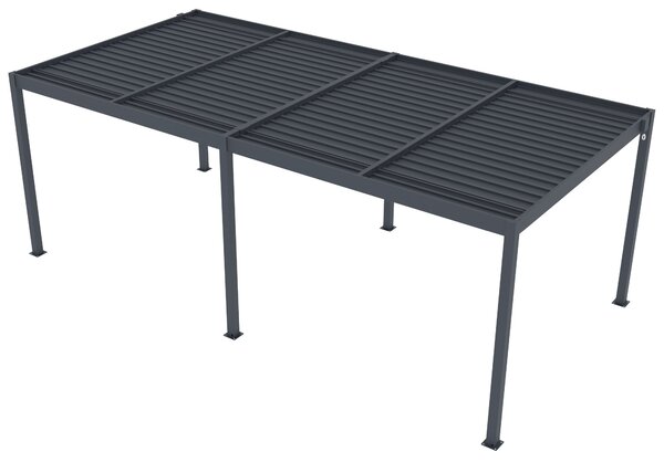 Hliníková bioklimatická pergola s lamelami BestBerg BBP-18G / 600 × 304 × 218 cm / sivá