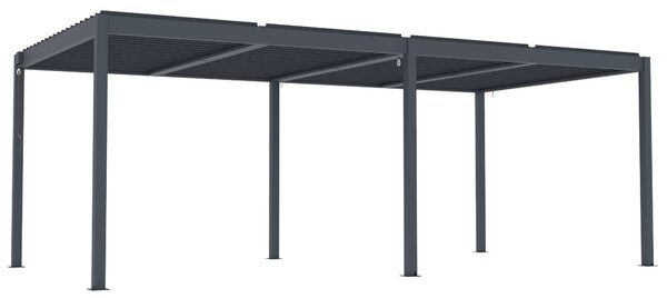 Hliníková bioklimatická pergola s lamelami BestBerg BBP-18G / 600 × 304 × 218 cm / sivá