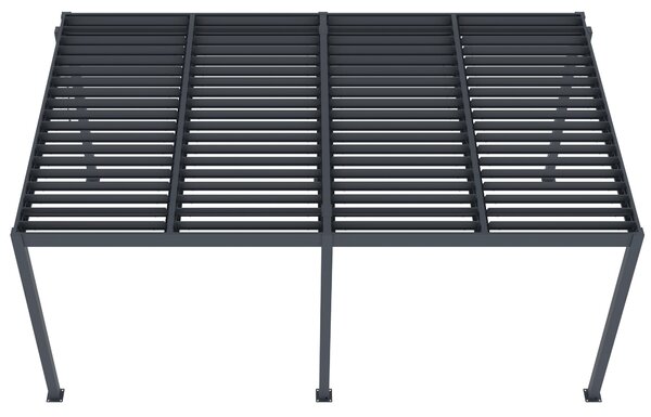 Hliníková bioklimatická pergola s lamelami BestBerg BBP-15G / 509 × 304 × 218 cm / sivá