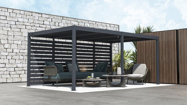 Bočná zástena pre bioklimatickú pergolu BestBerg BBP-E1CG / 238 × 218 cm / sivá