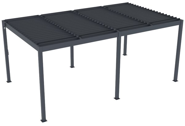 Hliníková bioklimatická pergola s lamelami BestBerg BBP-15G / 509 × 304 × 218 cm / sivá