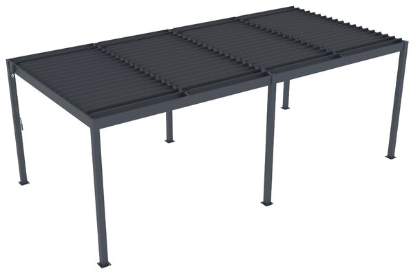 Hliníková bioklimatická pergola s lamelami BestBerg BBP-18G / 600 × 304 × 218 cm / sivá