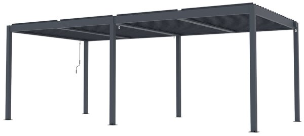 Hliníková bioklimatická pergola s lamelami BestBerg BBP-18G / 600 × 304 × 218 cm / sivá