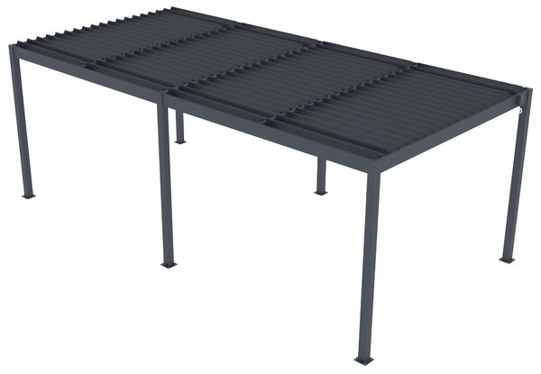 Hliníková bioklimatická pergola s lamelami BestBerg BBP-18G / 600 × 304 × 218 cm / sivá