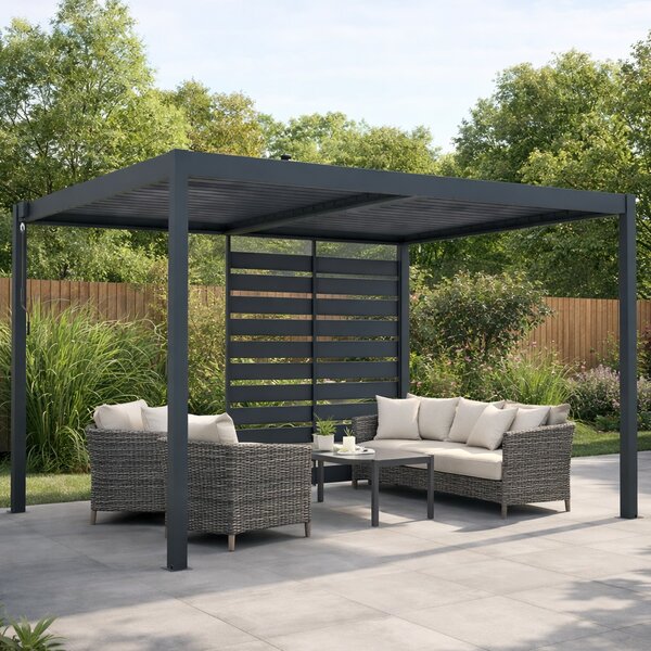 Bočná zástena pre bioklimatickú pergolu BestBerg BBP-ACG / 92 × 203 cm / sivá