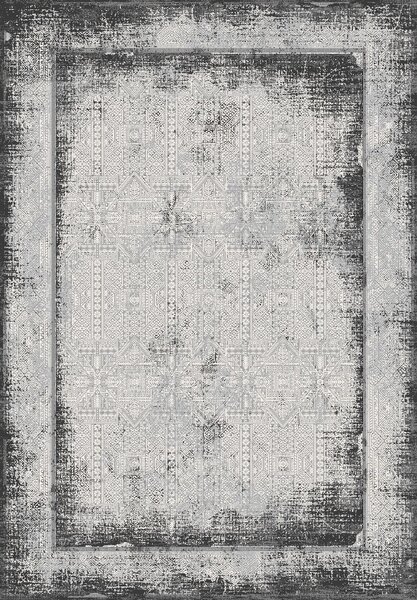 Koberec Deluxe 9090 GREY – sivý obdĺžnikový s vintage vzorom Rozmer: 60x100 cm
