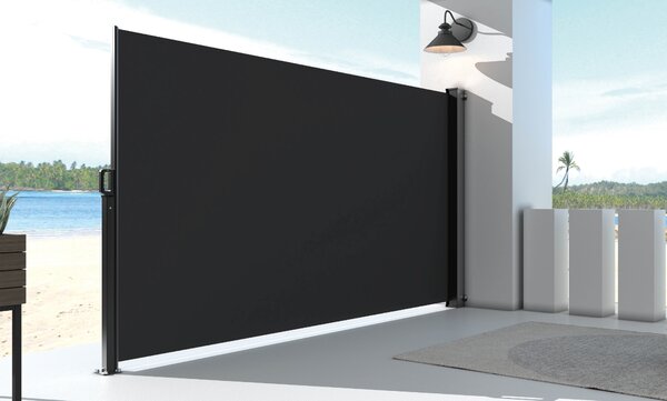 Zaťahovacia markíza/bočná zástena BestBerg BBSU-S300BK / 180 × 300 cm / čierna