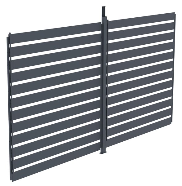 Bočná zástena pre bioklimatickú pergolu BestBerg BBP-C1CG / 370 × 218 cm / sivá