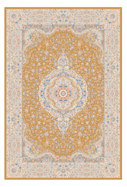 Koberec Miras 1200 GOLD – žltý obdĺžnikový s orientálnym vzorom Rozmer: 150x225 cm