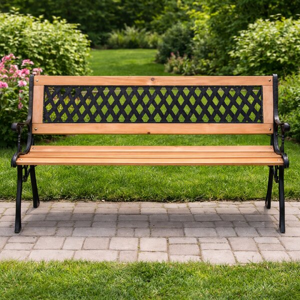 Záhradná lavička BestBerg BBGF-236 / 126 × 53 × 74 cm / drevo/čierna