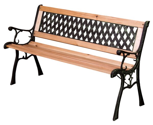 Záhradná lavička BestBerg BBGF-236 / 126 × 53 × 74 cm / drevo/čierna
