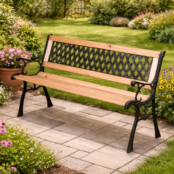 Záhradná lavička BestBerg BBGF-236 / 126 × 53 × 74 cm / drevo/čierna