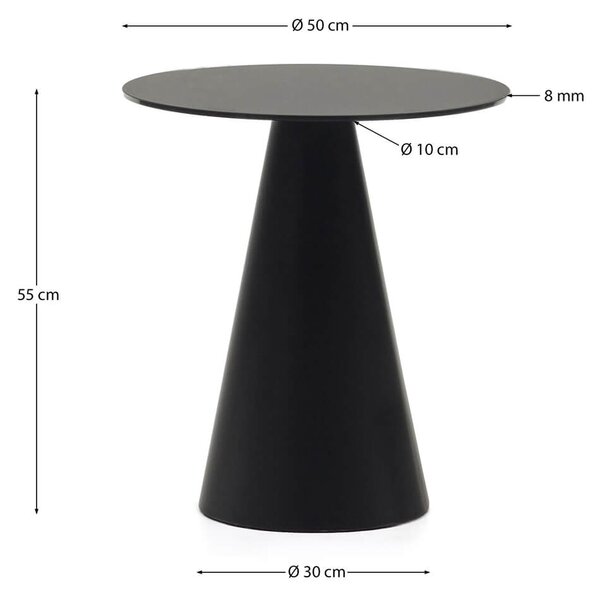 MUZZA Odkladací stolík reliw Ø 50 cm čierny