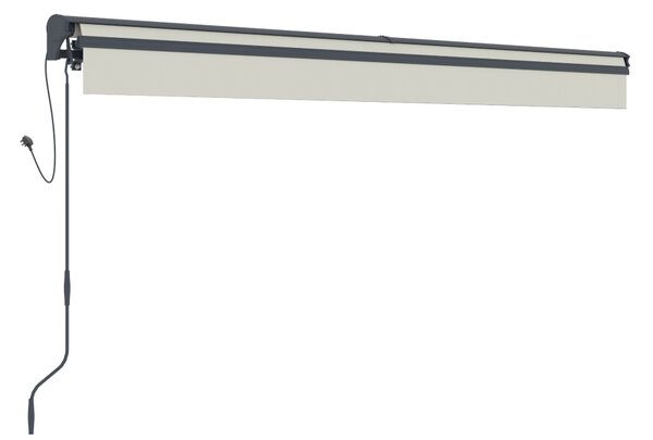 Elektrická markíza s LED osvetlením BestBerg BBSU-EL395BG / 395 × 300 cm / béžová