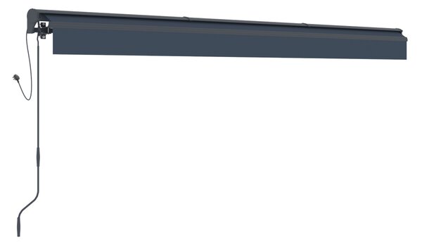 Elektrická markíza s LED osvetlením BestBerg BBSU-EL495CG / 495 x 300 cm / sivá