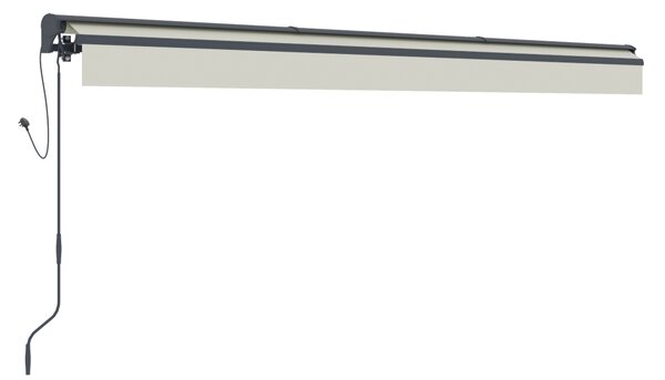 Elektrická markíza s LED osvetlením BestBerg BBSU-EL495BG / 495 x 300 cm / béžová