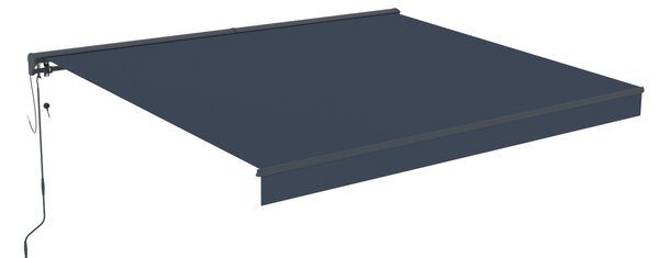 Elektrická markíza s LED osvetlením BestBerg BBSU-EL395CG / 395 × 300 cm / sivá