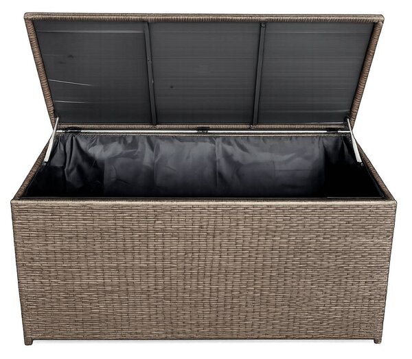 Ratanový záhradný úložný box BestBerg BBRF-B1BN / 115 × 55 × 57 cm / hnedá