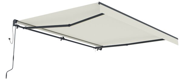 Elektrická markíza s LED osvetlením BestBerg BBSU-EL395BG / 395 × 300 cm / béžová