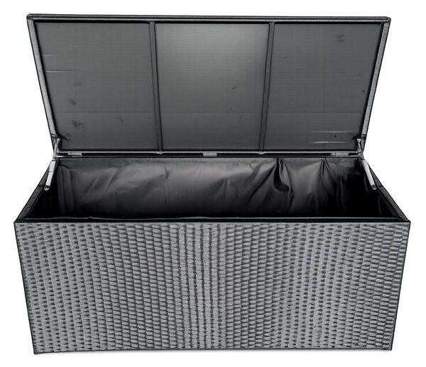 Ratanový záhradný úložný box BestBerg BBRF-B1B / 115 × 55 × 57 cm / čierna