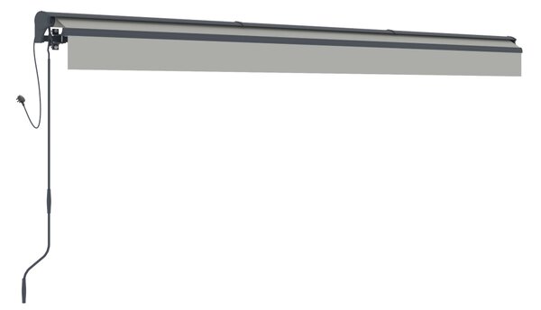 Elektrická markíza s LED osvetlením BestBerg BBSU-EL495LG / 495 x 300 cm / svetlo sivá
