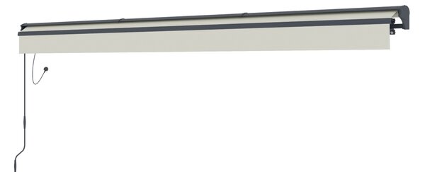 Elektrická markíza s LED osvetlením BestBerg BBSU-EL495BG / 495 x 300 cm / béžová