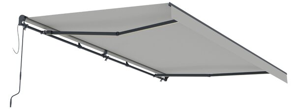Elektrická markíza s LED osvetlením BestBerg BBSU-EL495LG / 495 x 300 cm / svetlo sivá