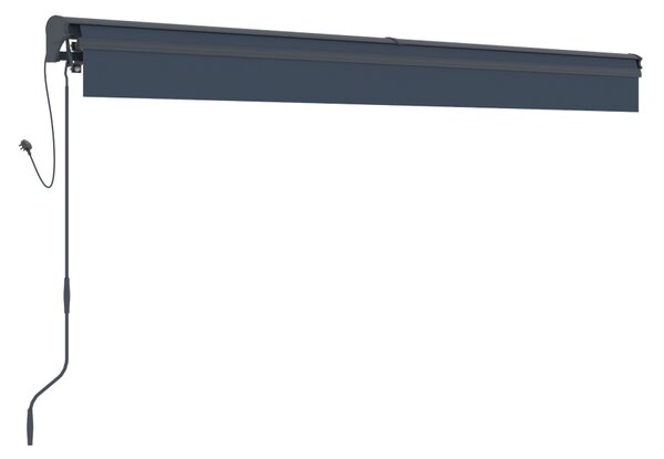 Elektrická markíza s LED osvetlením BestBerg BBSU-EL395CG / 395 × 300 cm / sivá